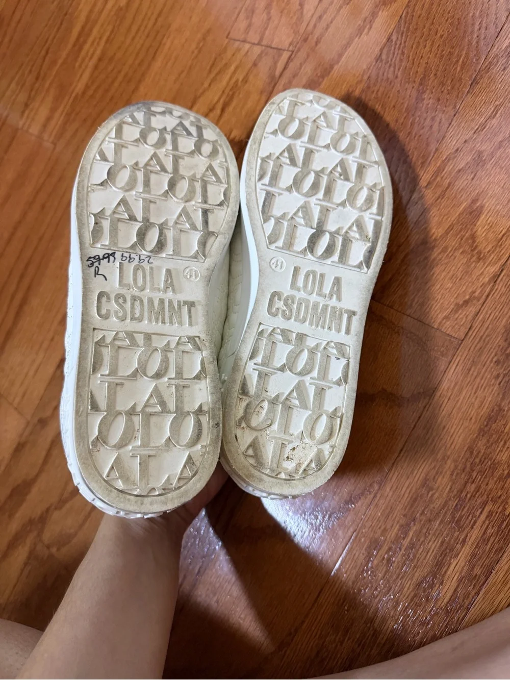 Lola Casademunt White Metallic Signature Sneakers